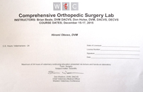 WVC獣医整形外科実習セミナー修了証　ラスベガスオクエンドセンター
